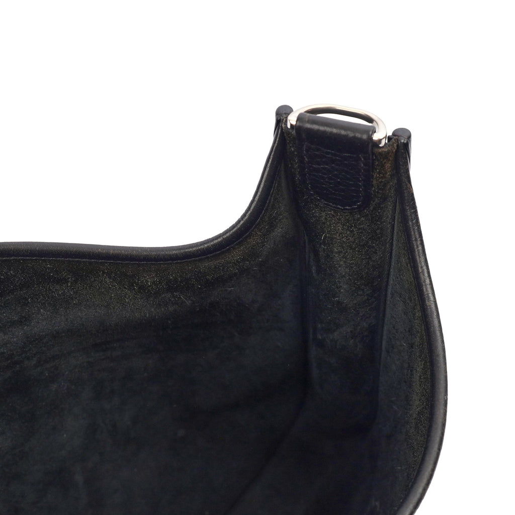 Hermes Cross Body Evelyne 29 in Black, Clemence Leather