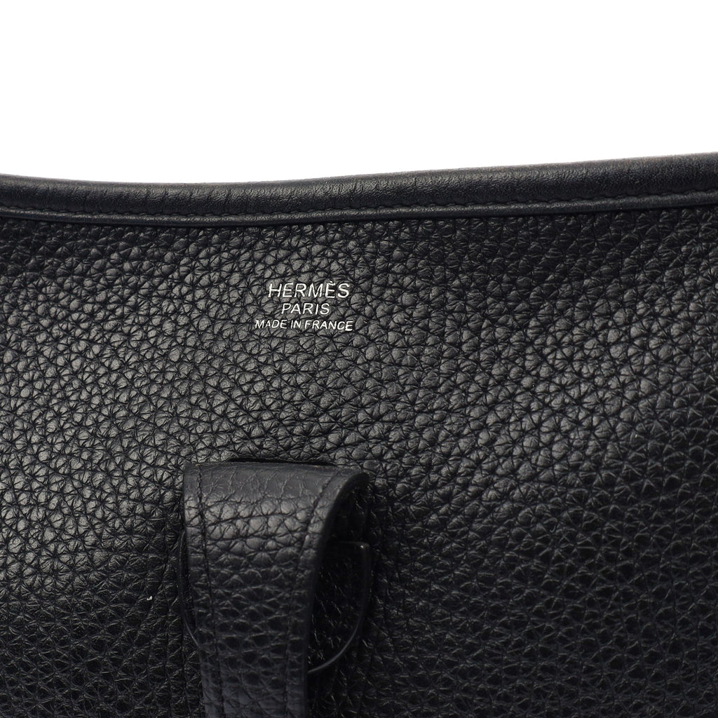 Hermes Cross Body Evelyne 29 in Black, Clemence Leather