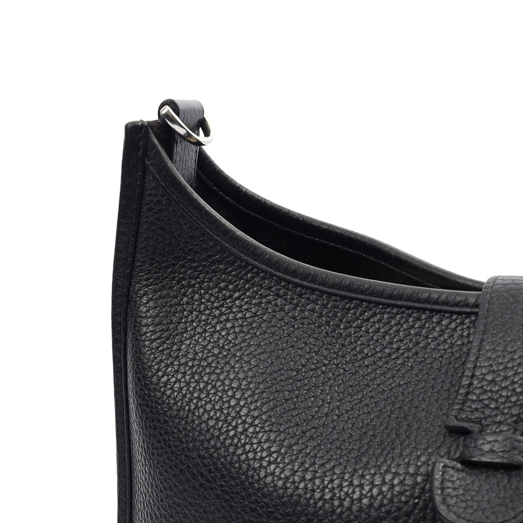 Hermes Cross Body Evelyne 29 in Black, Clemence Leather