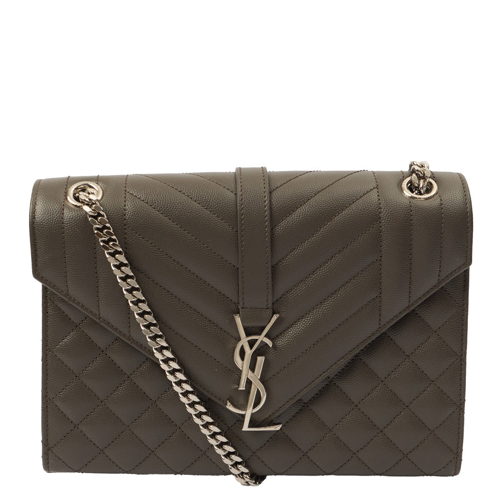 Saint Laurent Cross Body Envelope - Medium in Black, Leather