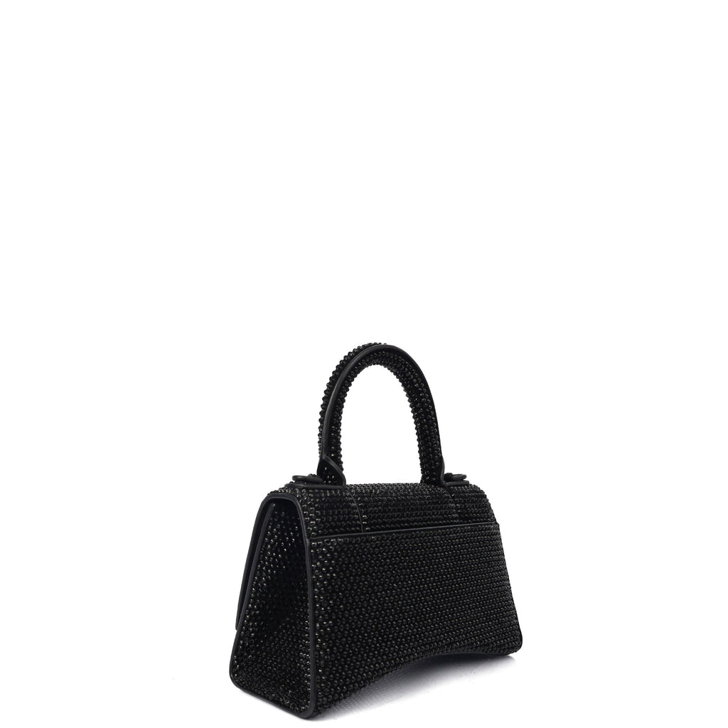 Balenciaga Tote Hourglass Top Handle Small in Black, Fabric