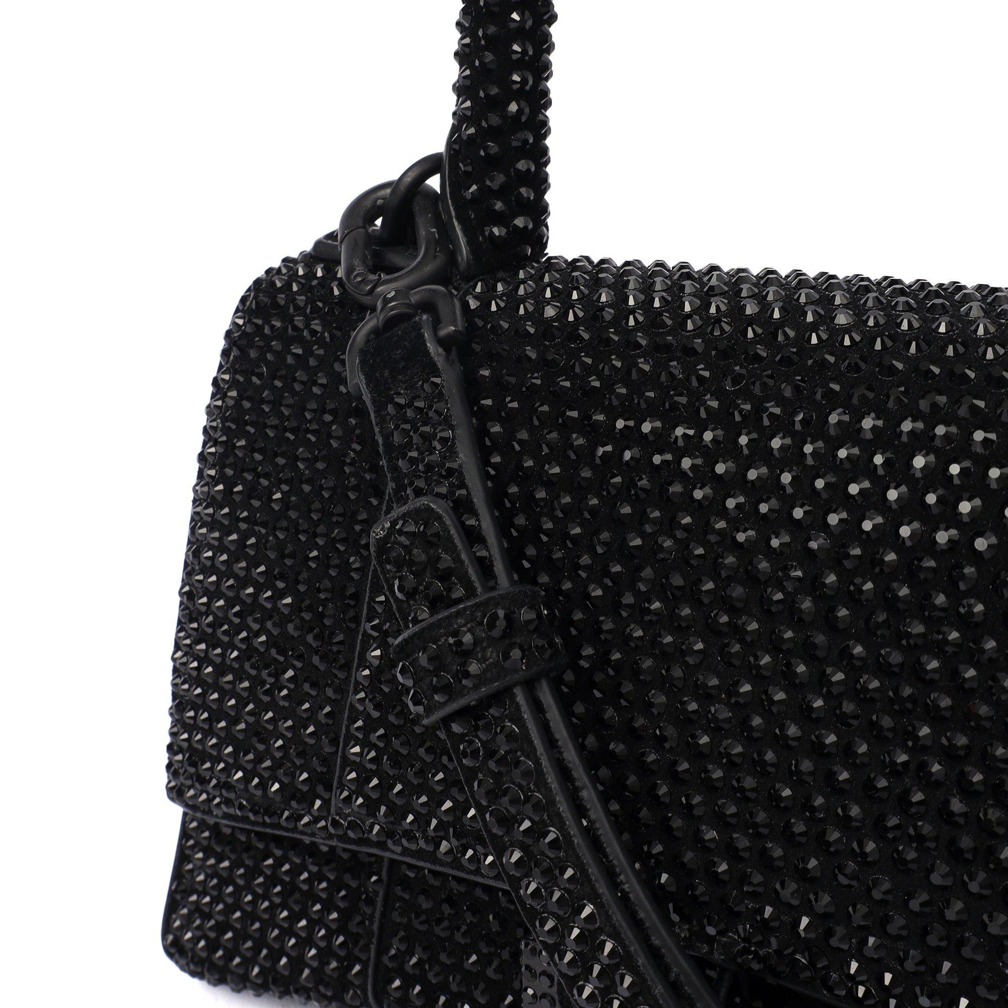 Balenciaga Tote Hourglass Top Handle Small in Black, Fabric