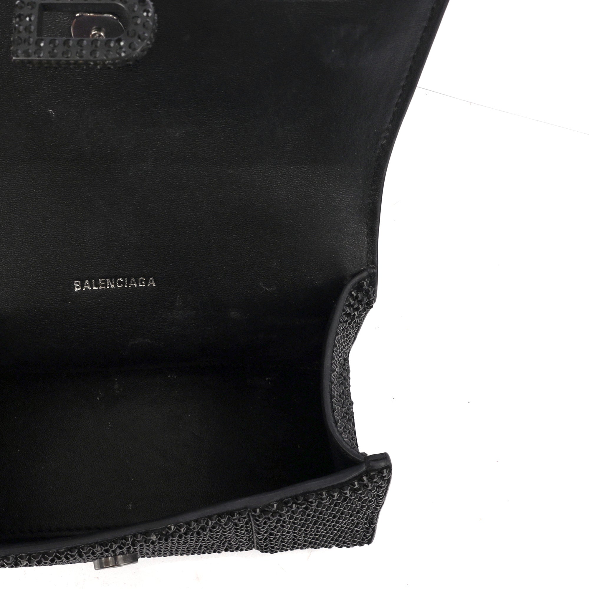 Balenciaga Tote Hourglass Top Handle Small in Black, Fabric
