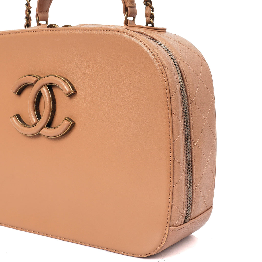 Chanel Cross Body Vanity Case in Brown, Leather