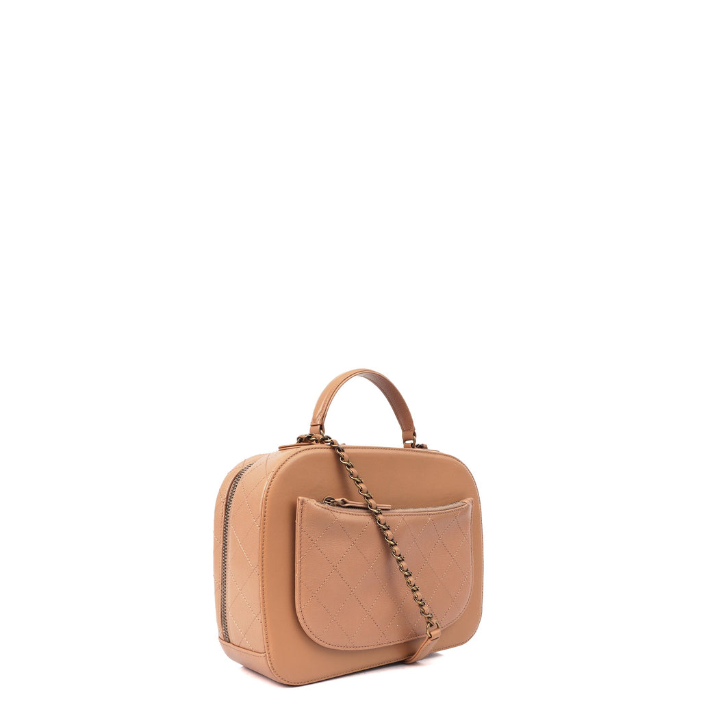 Chanel Cross Body Vanity Case in Brown, Leather