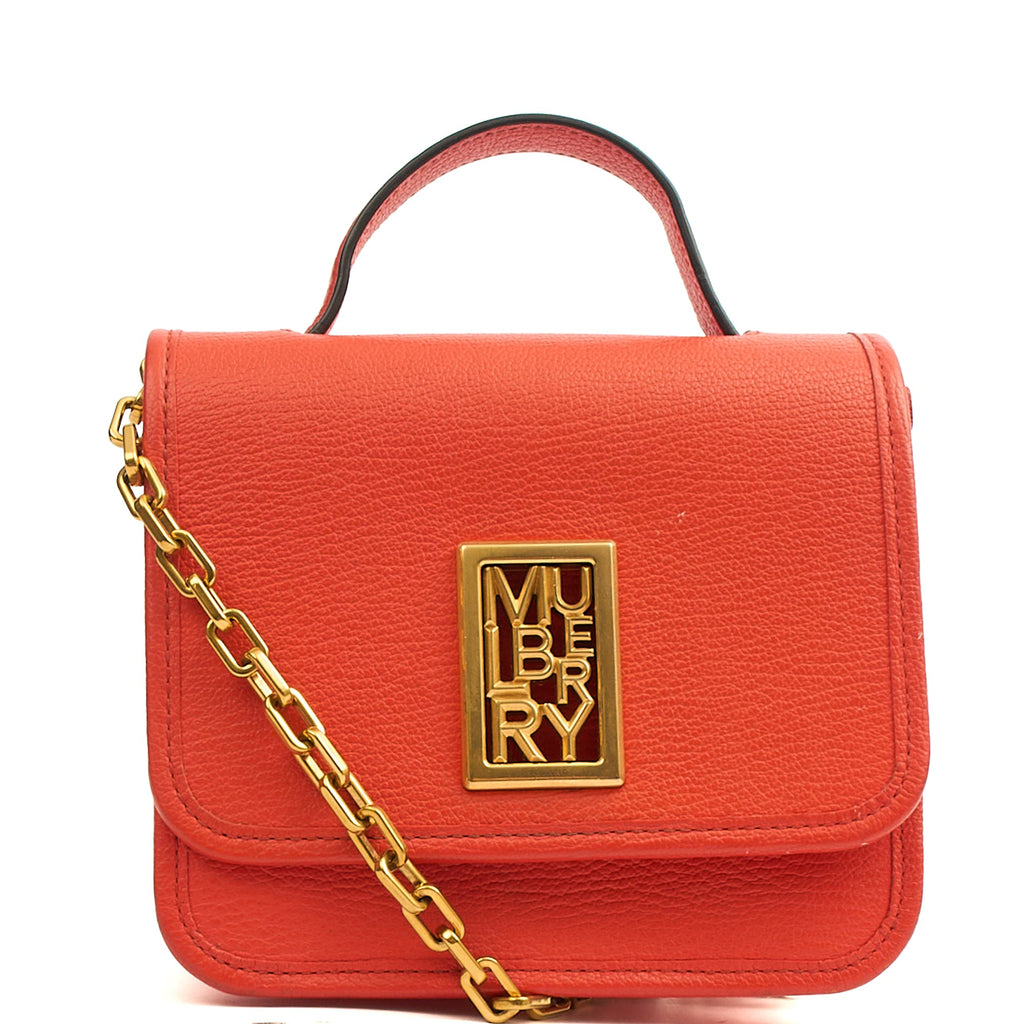 Mulberry Cross Body Sadie - Square in Orange, Calfskin Leather