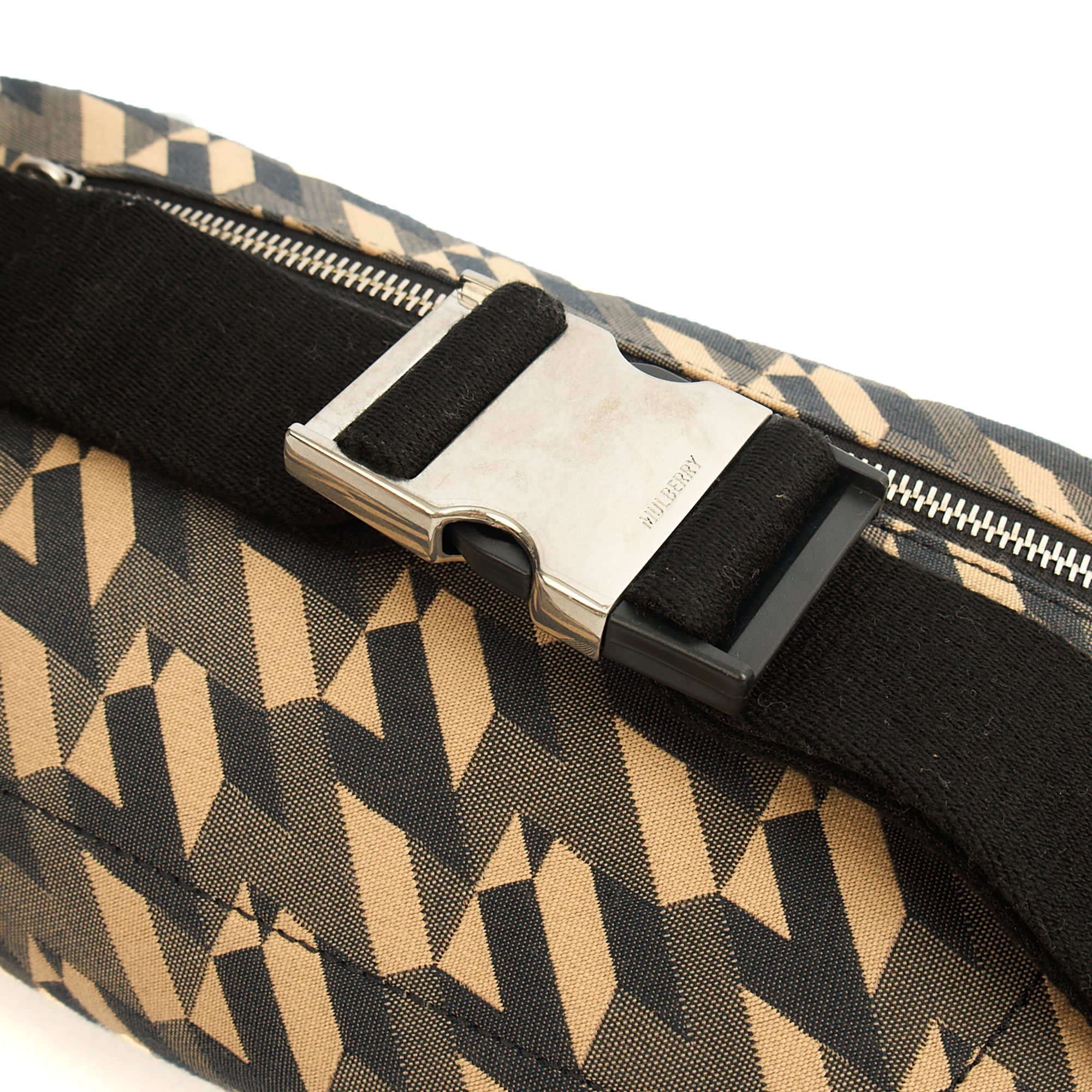 Mulberry Cross Body Belt Bag in Green, Fabric