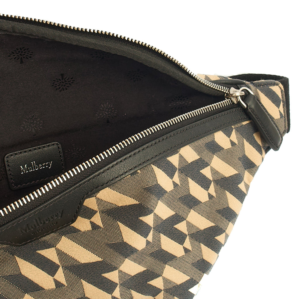 Mulberry Cross Body Belt Bag in Green, Fabric