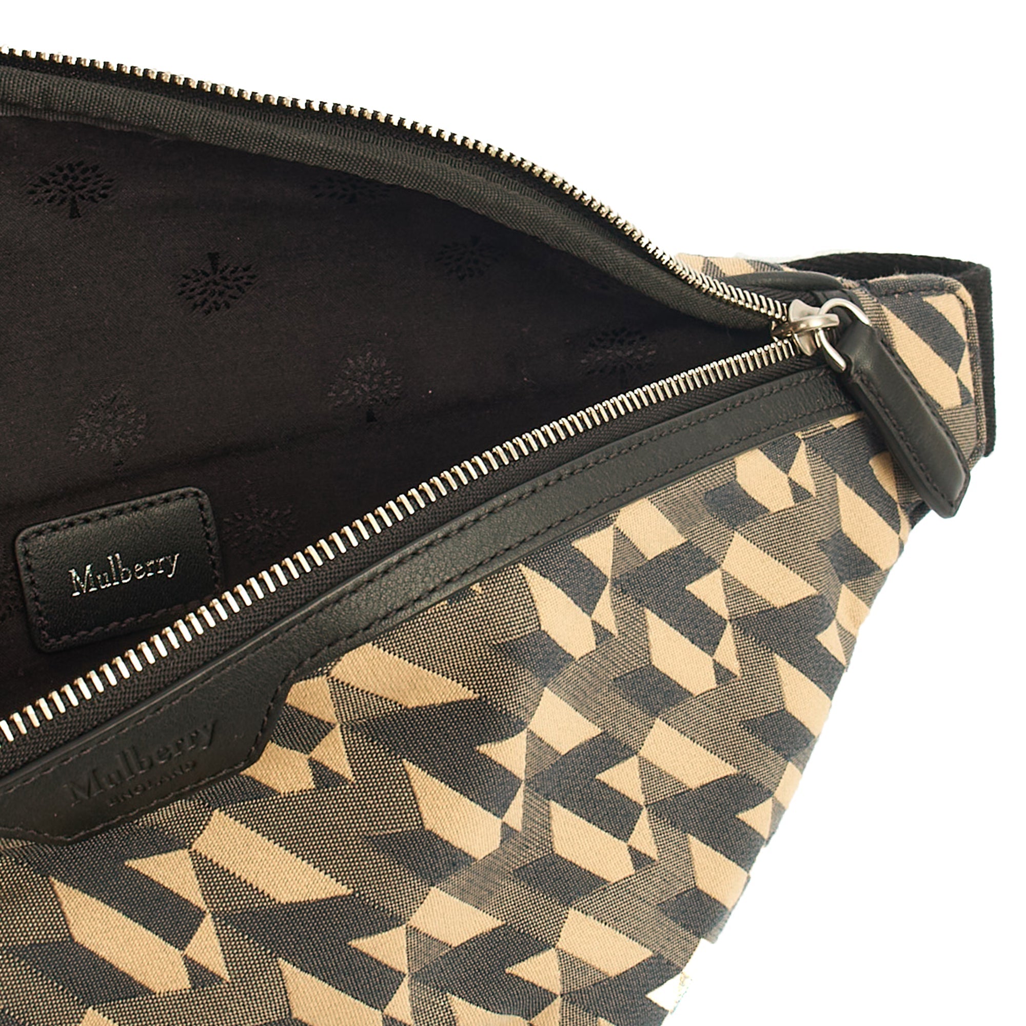 Mulberry Cross Body Belt Bag in Green, Fabric