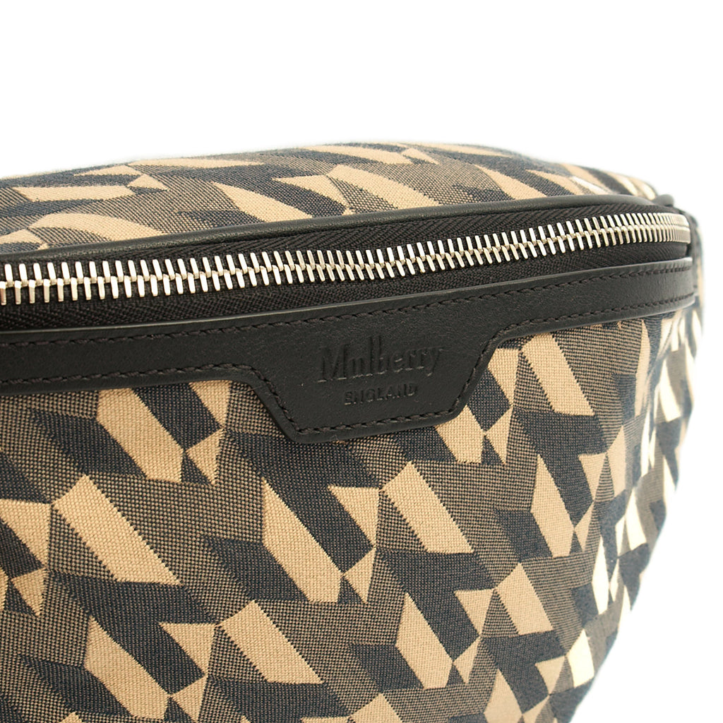 Mulberry Cross Body Belt Bag in Green, Fabric