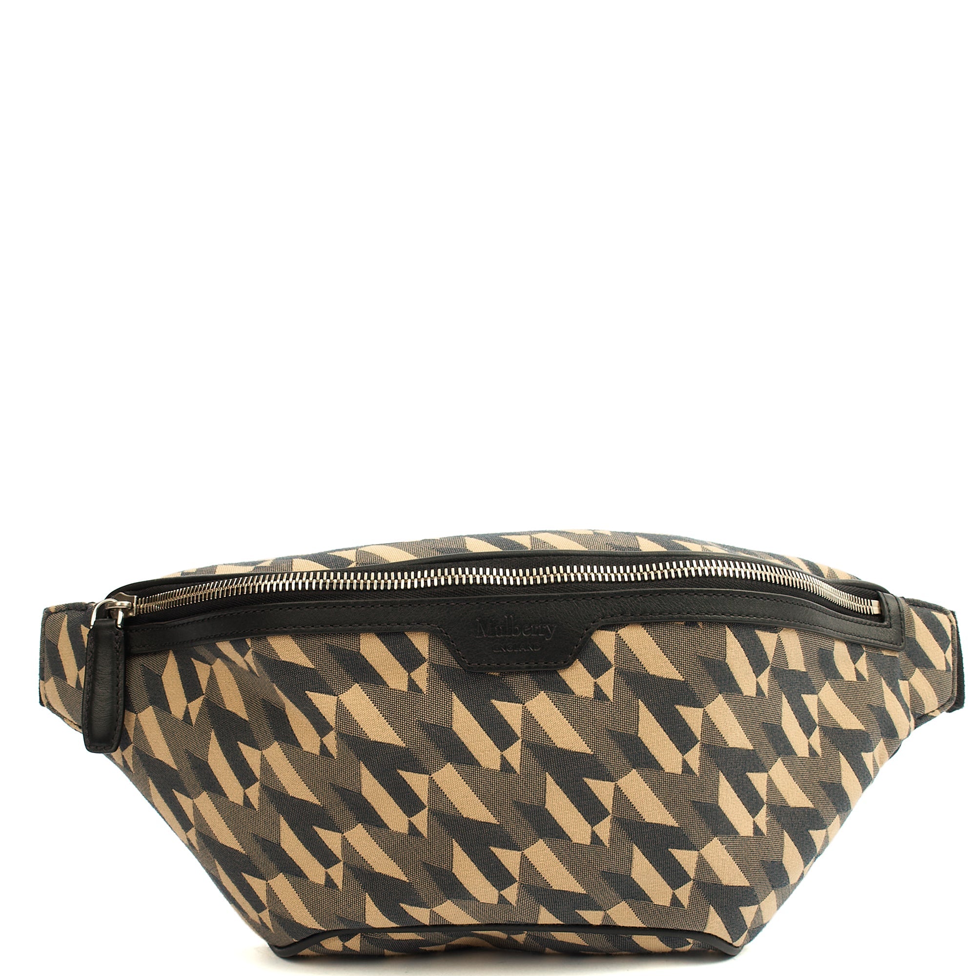 Mulberry Cross Body Belt Bag in Green, Fabric