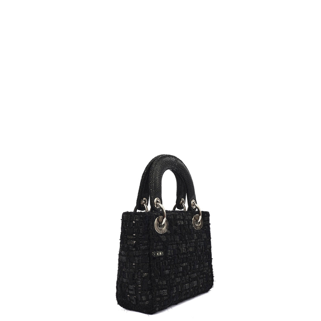 Christian Dior Top Handle Lady Dior - Mini in Black, Alligator Leather