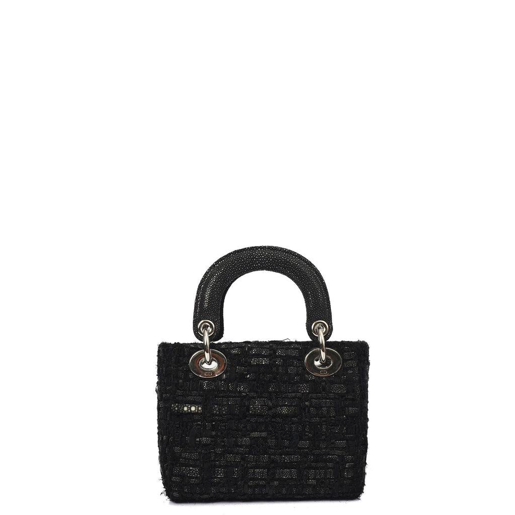 Christian Dior Top Handle Lady Dior - Mini in Black, Alligator Leather