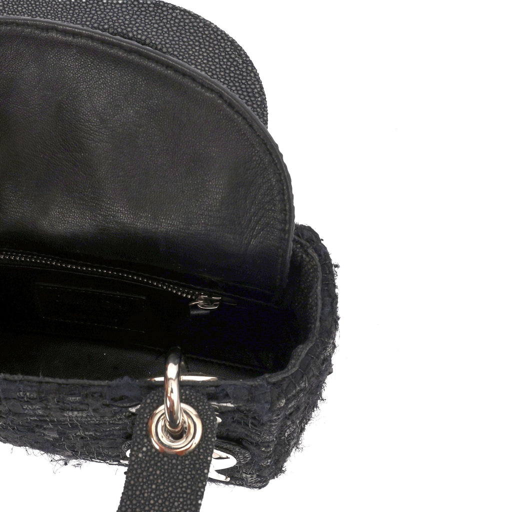 Christian Dior Top Handle Lady Dior - Mini in Black, Alligator Leather