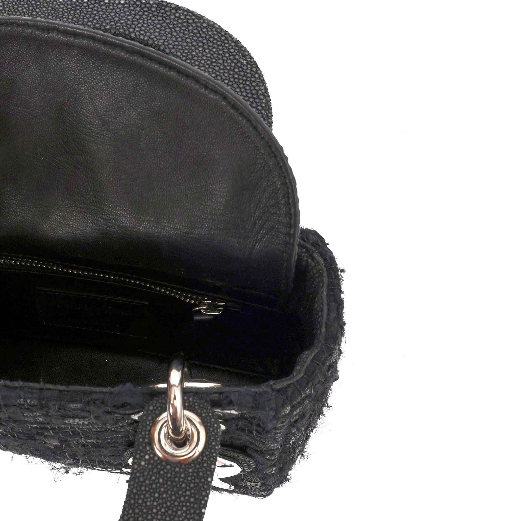 Christian Dior Top Handle Lady Dior - Mini in Black, Alligator Leather