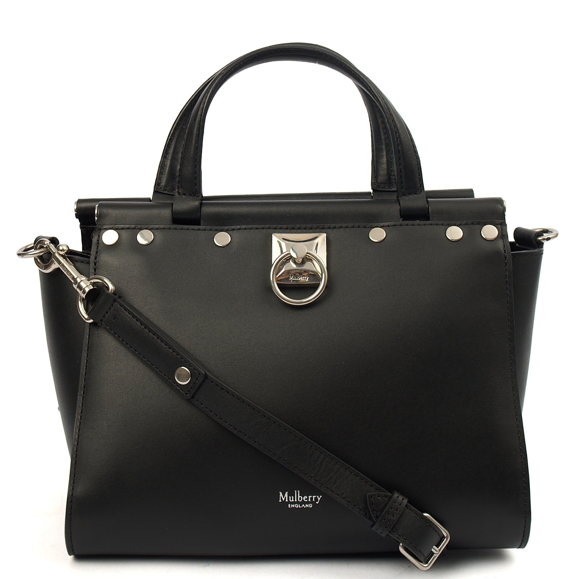 Mulberry Top Handle Iris in Black, Leather