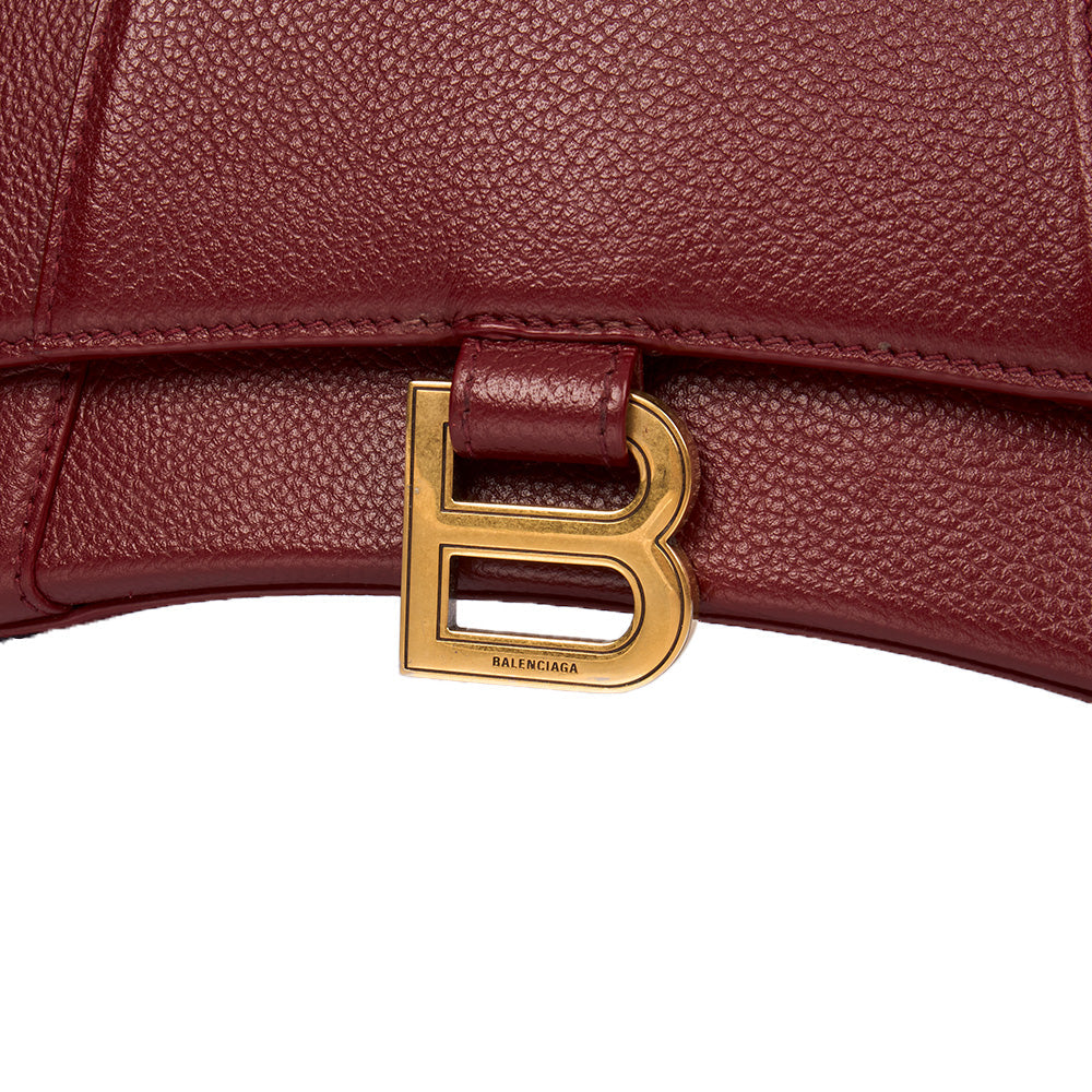 Balenciaga Top Handle Hourglass Top Handle Small in Red, Veau (Calfskin)