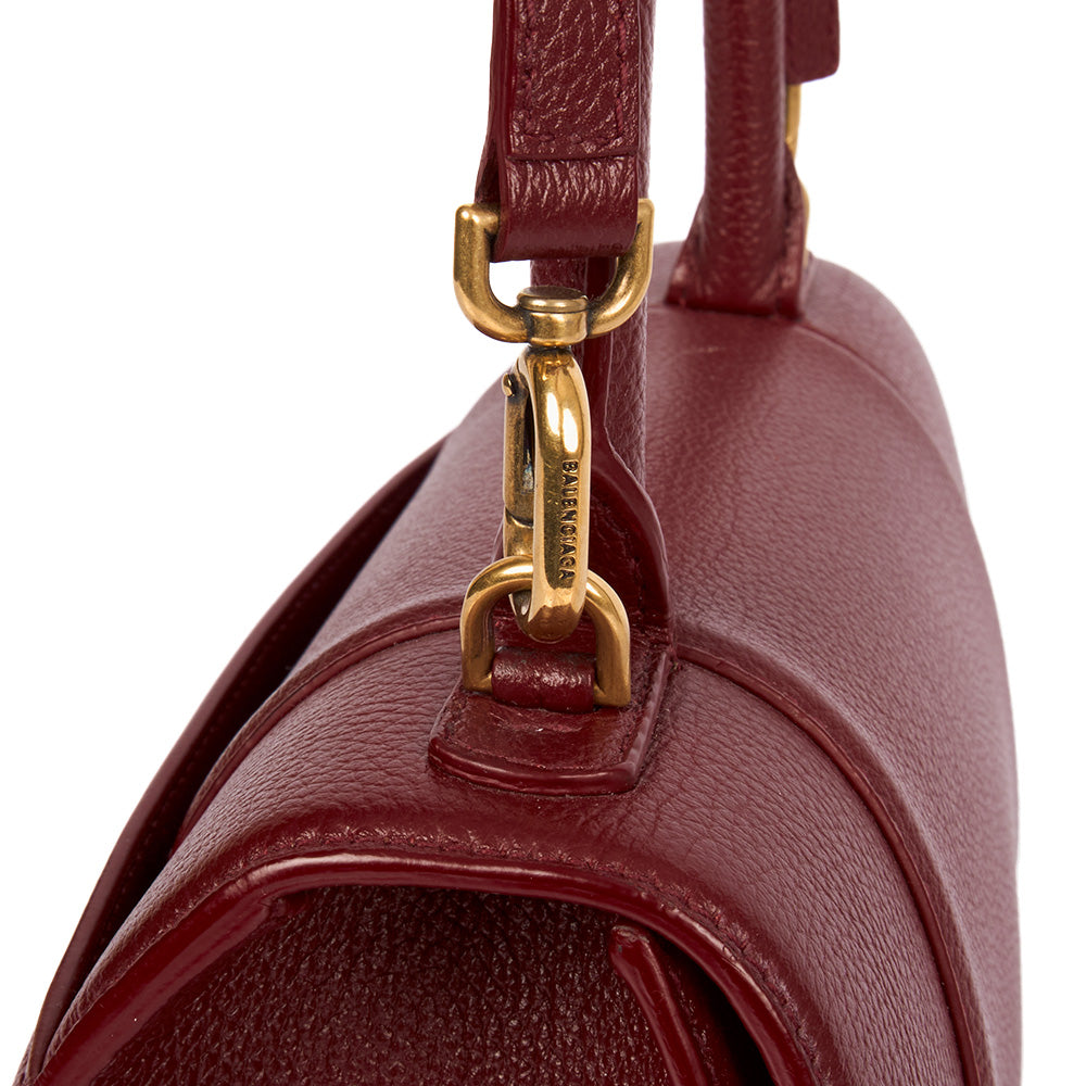 Balenciaga Top Handle Hourglass Top Handle Small in Red, Veau (Calfskin)