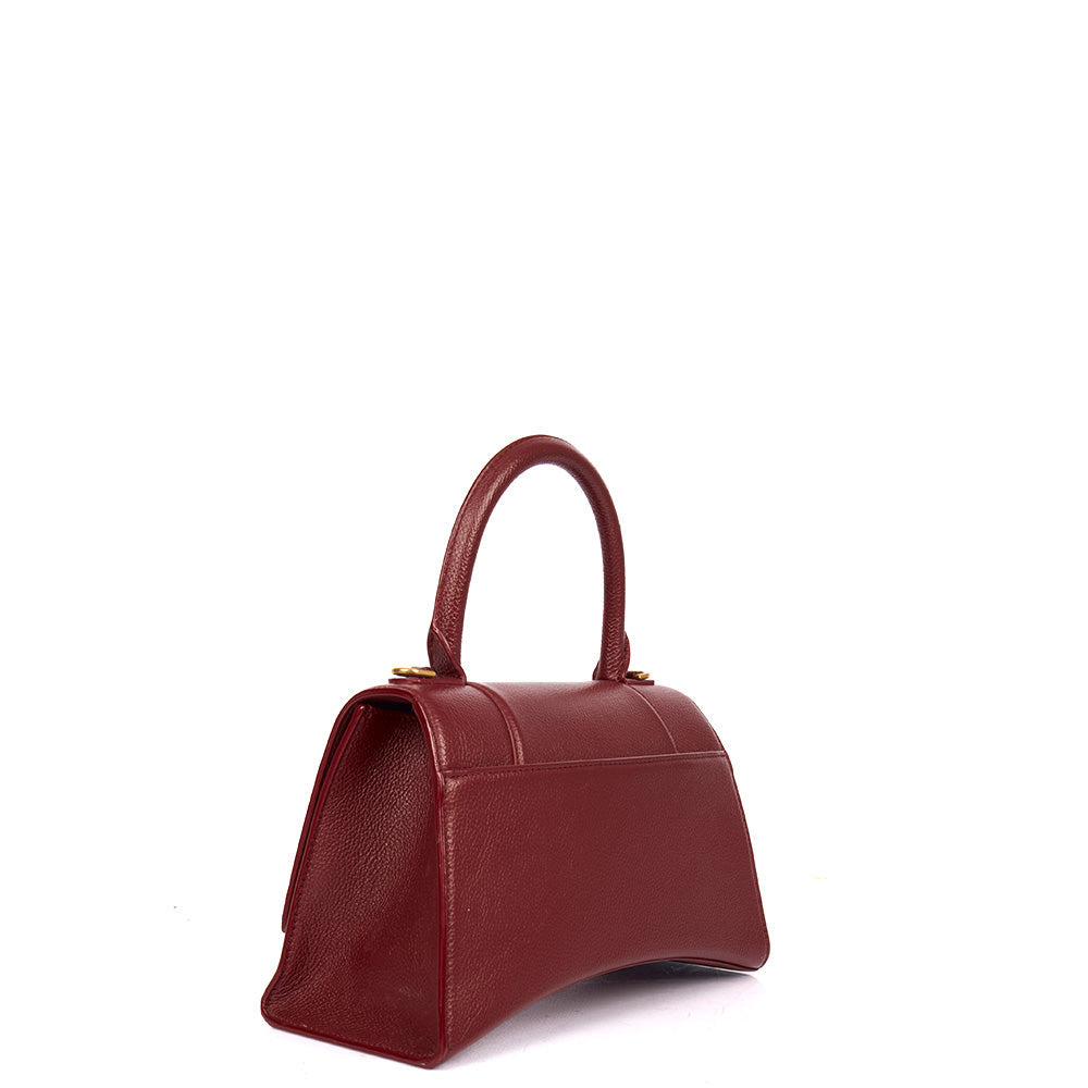 Balenciaga Top Handle Hourglass Top Handle Small in Red, Veau (Calfskin)