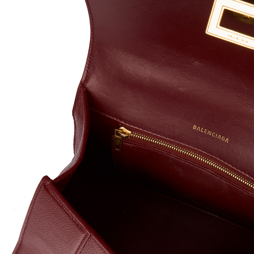 Balenciaga Top Handle Hourglass Top Handle Small in Red, Veau (Calfskin)