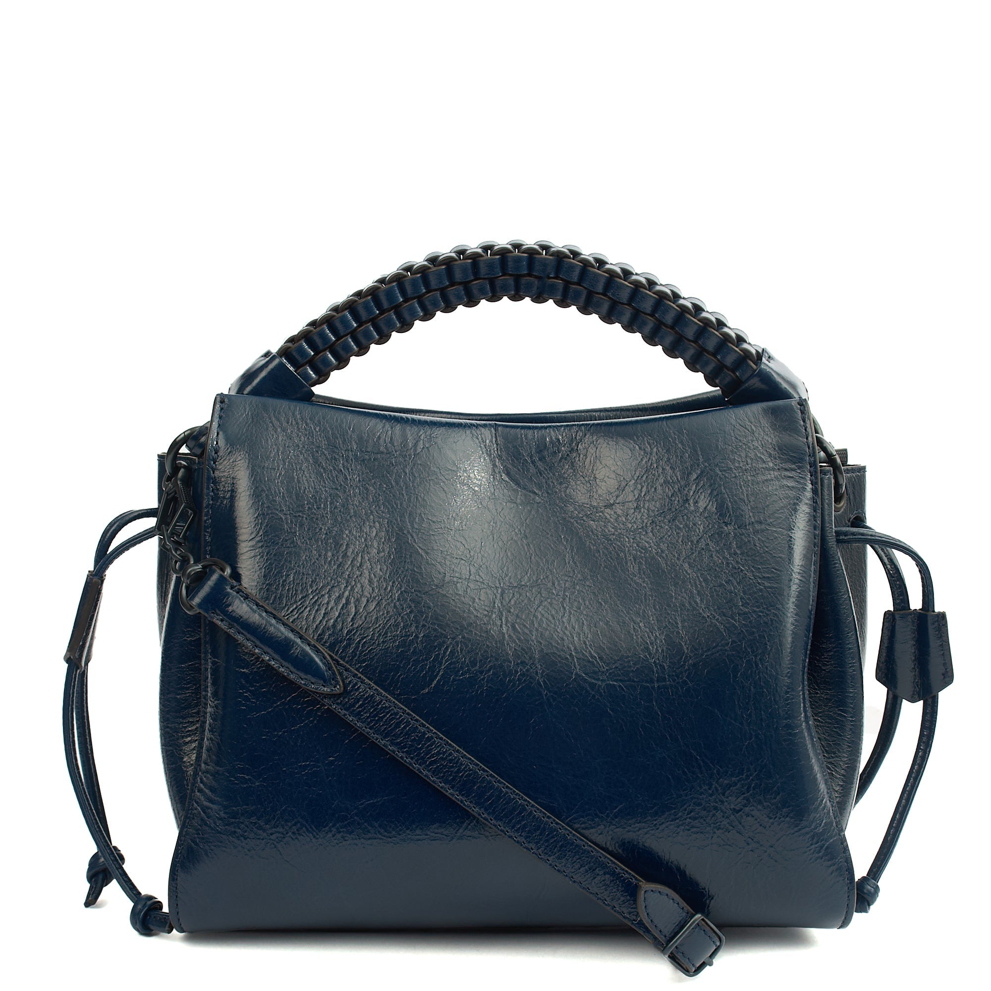 Mulberry Cross Body Iris - Small in Navy, Crinkle Patent