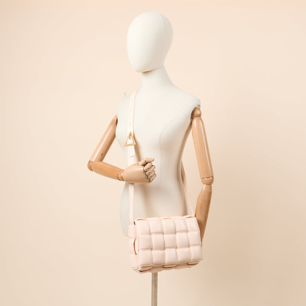 Bottega Veneta Cross Body Padded Cassette in Porridge, Leather