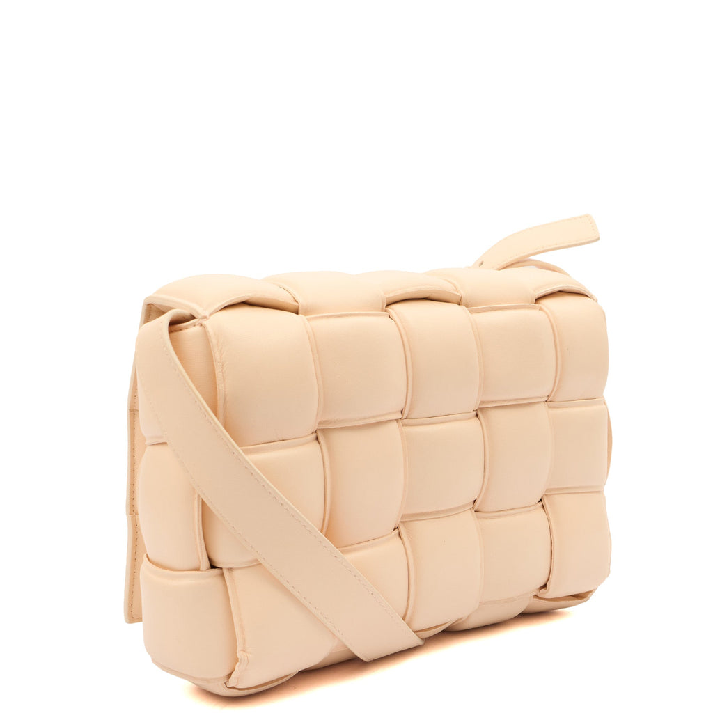 Bottega Veneta Cross Body Padded Cassette in Porridge, Leather