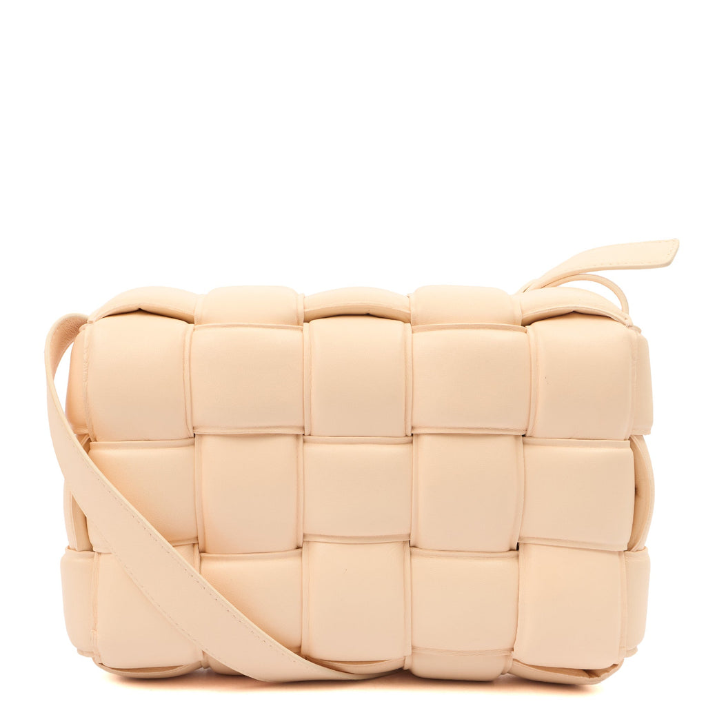 Bottega Veneta Cross Body Padded Cassette in Porridge, Leather