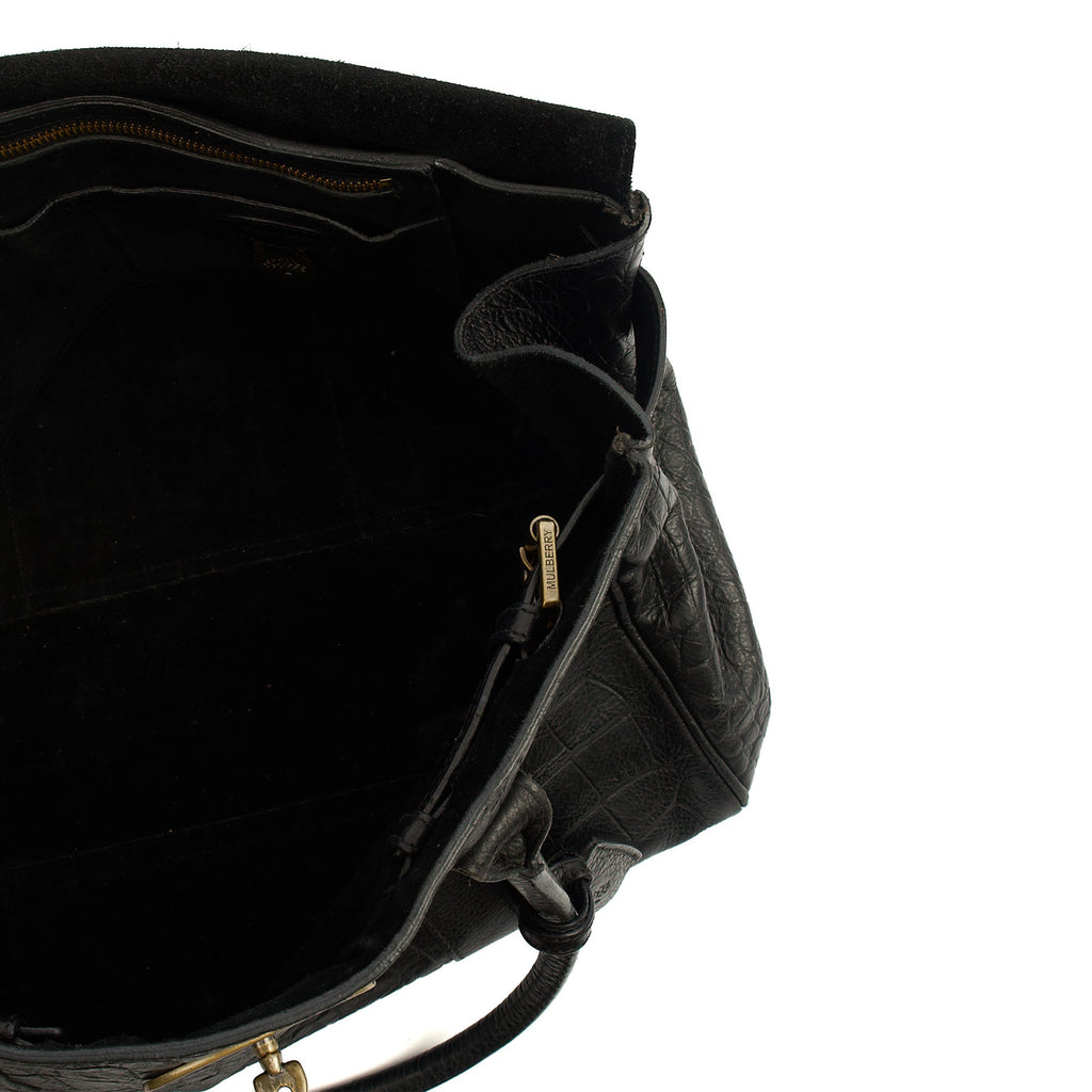 Mulberry Tote Bayswater Heritage in Black, Exotic Effect Leather
