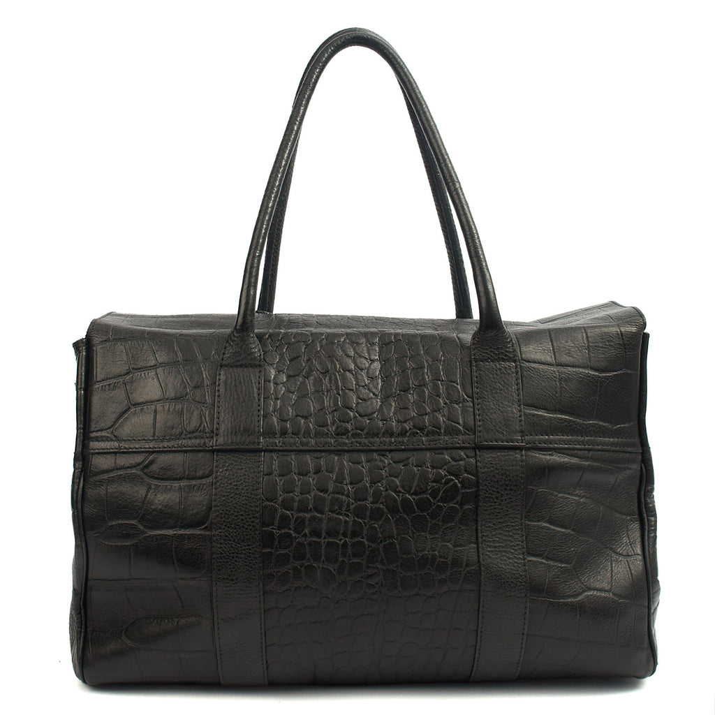 Mulberry Tote Bayswater Heritage in Black, Exotic Effect Leather