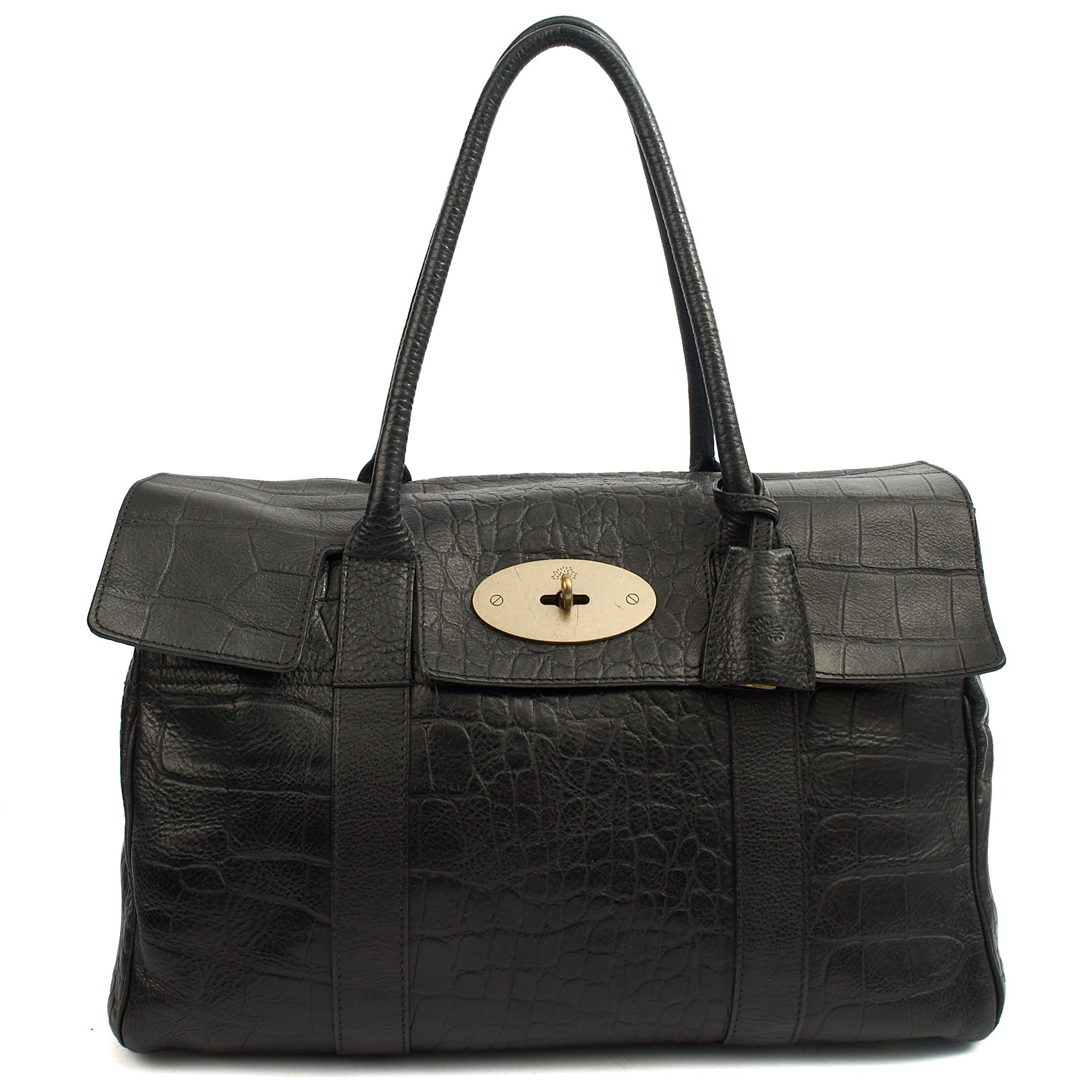 Mulberry Tote Bayswater Heritage in Black, Exotic Effect Leather