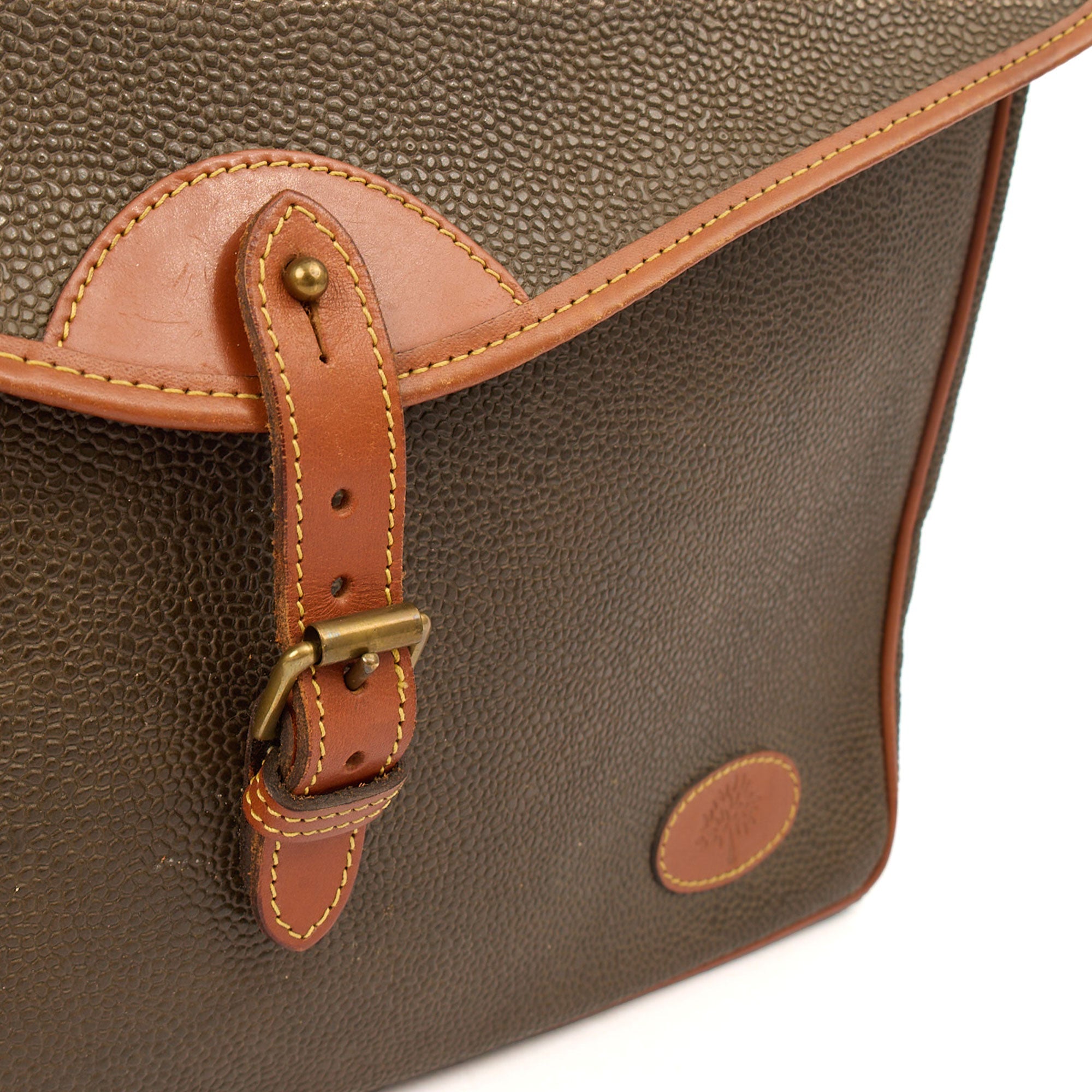 Mulberry Cross Body Briefcase in Green, Scotchgrain