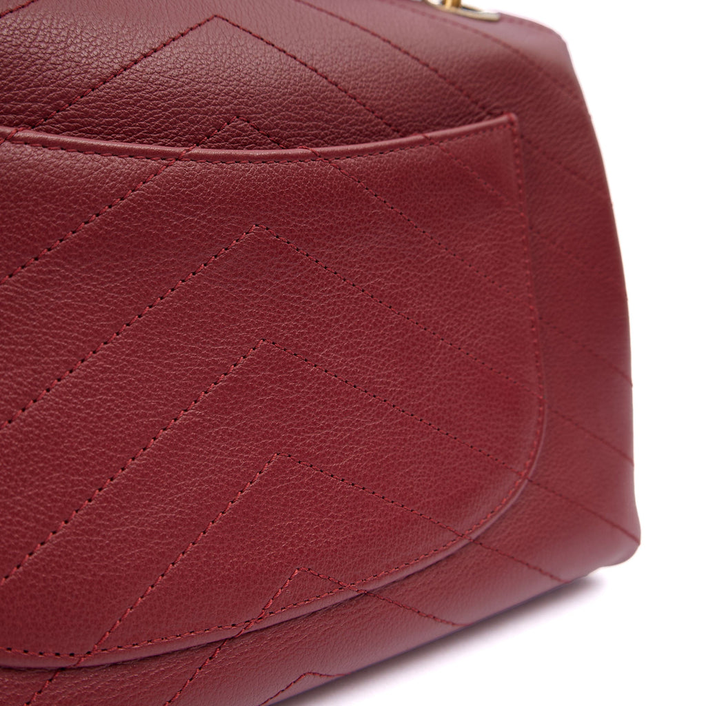 Chanel Top Handle Flap Bag With Top Handle in Red, Leather