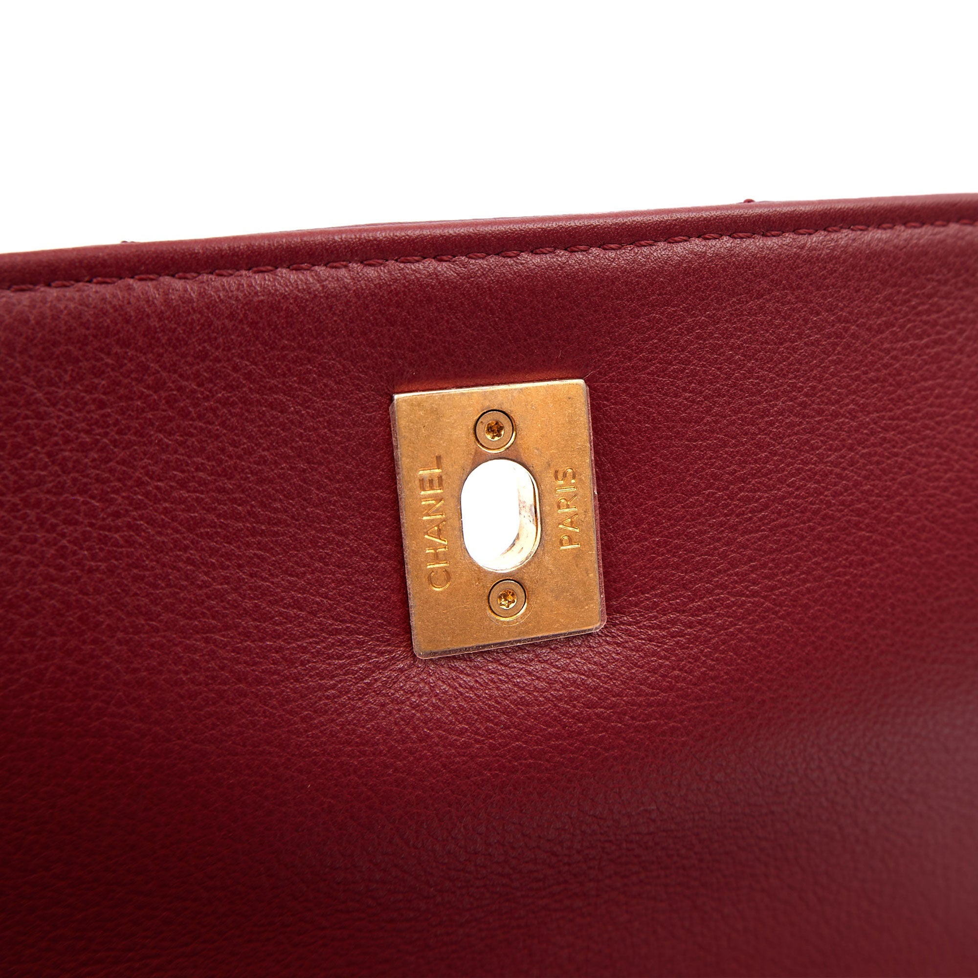 Chanel Top Handle Flap Bag With Top Handle in Red, Leather
