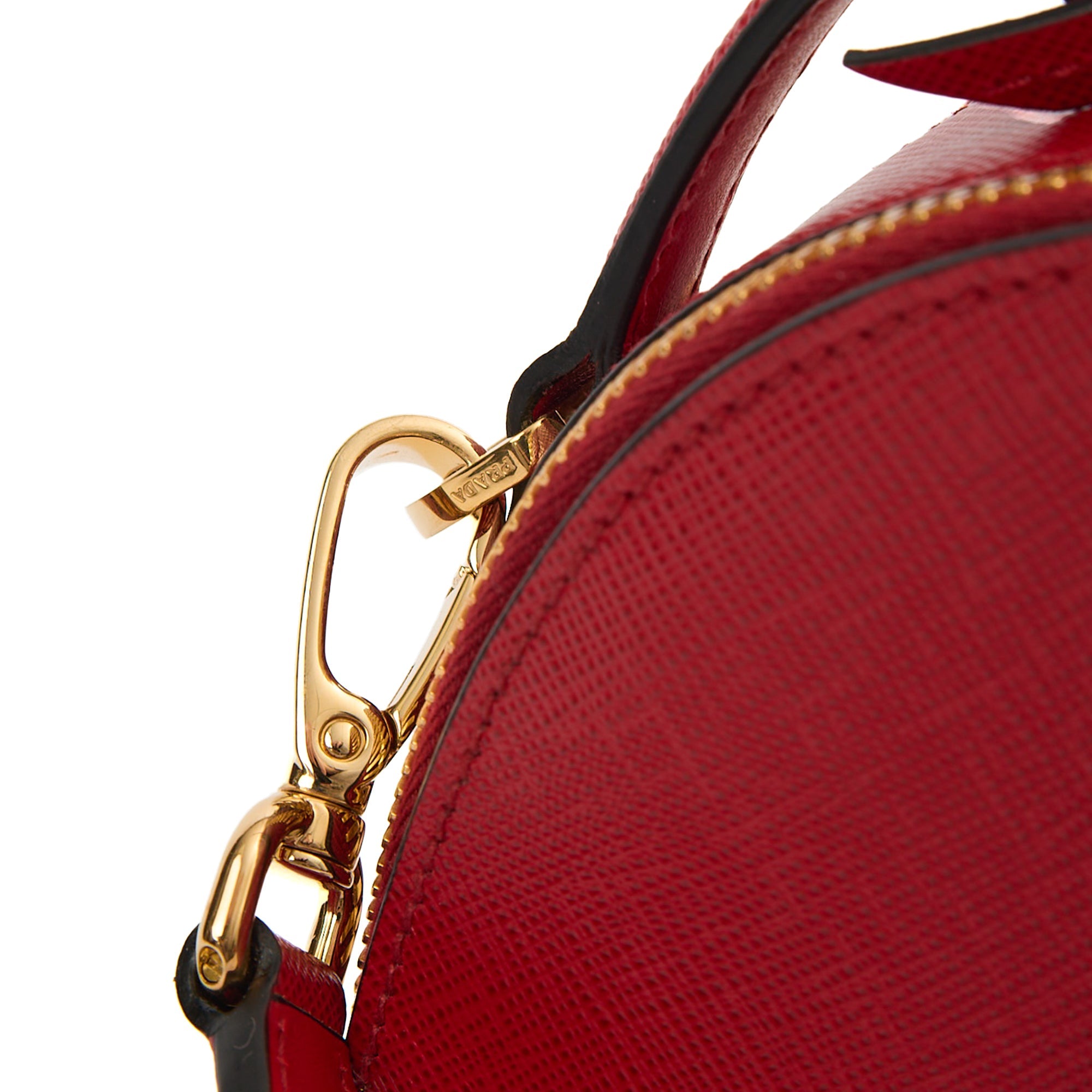 Prada Top Handle Crossbody in Red, Calfskin
