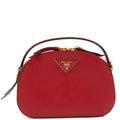 Prada Top Handle Crossbody in Red, Calfskin