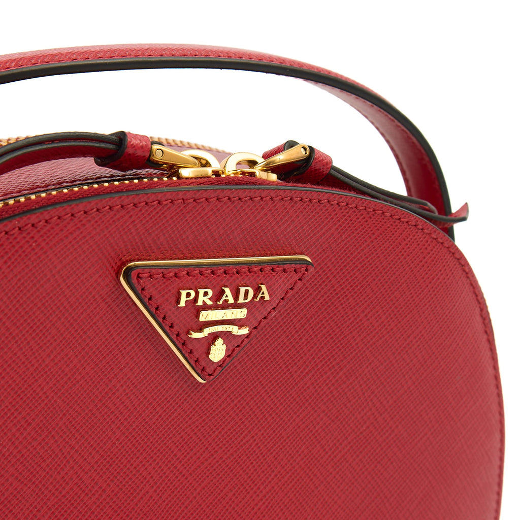 Prada Top Handle Crossbody in Red, Calfskin