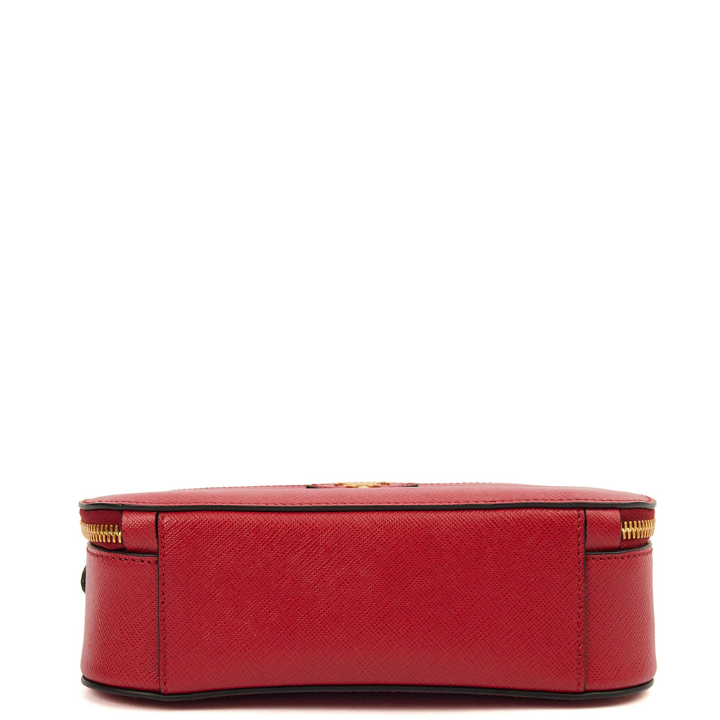 Prada Top Handle Crossbody in Red, Calfskin