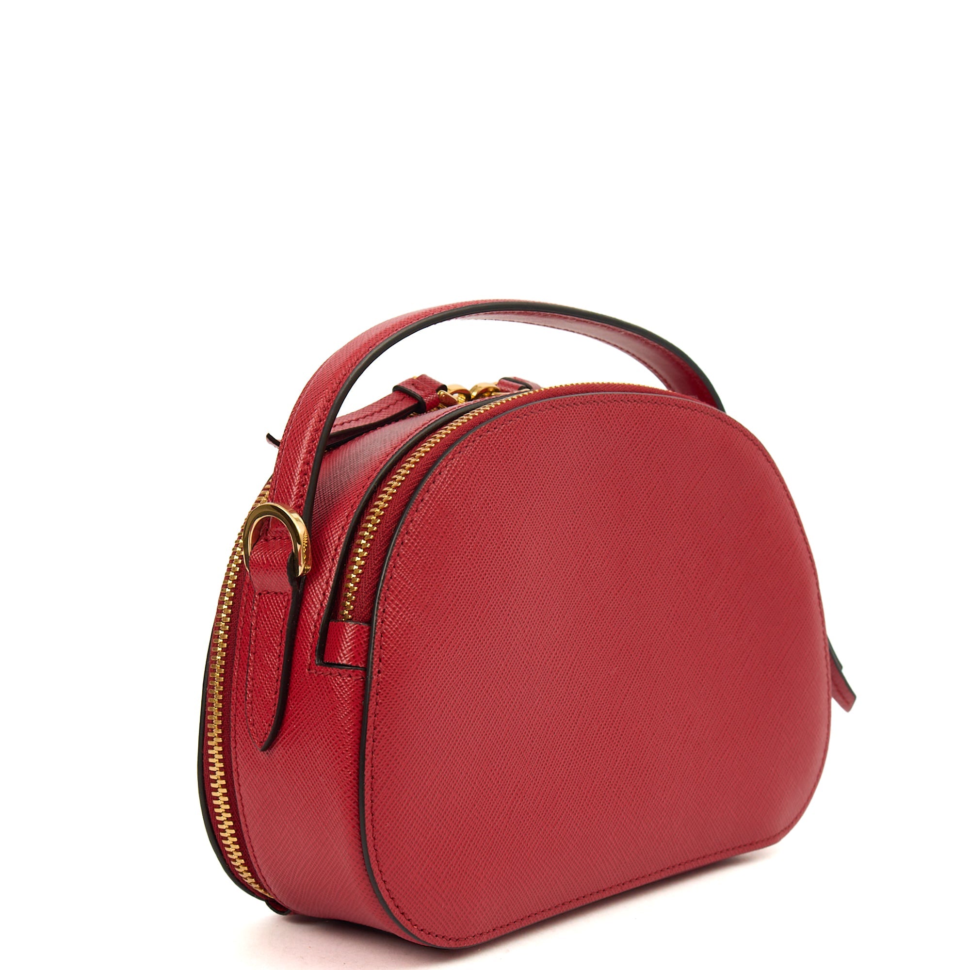 Prada Top Handle Crossbody in Red, Calfskin