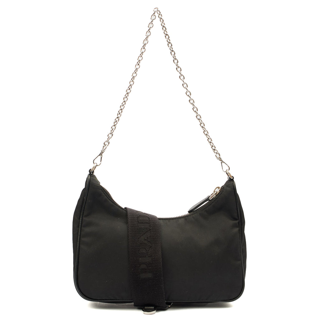 Prada Cross Body Re-Edition 2000 Shoulder Bag in Black, Fabric