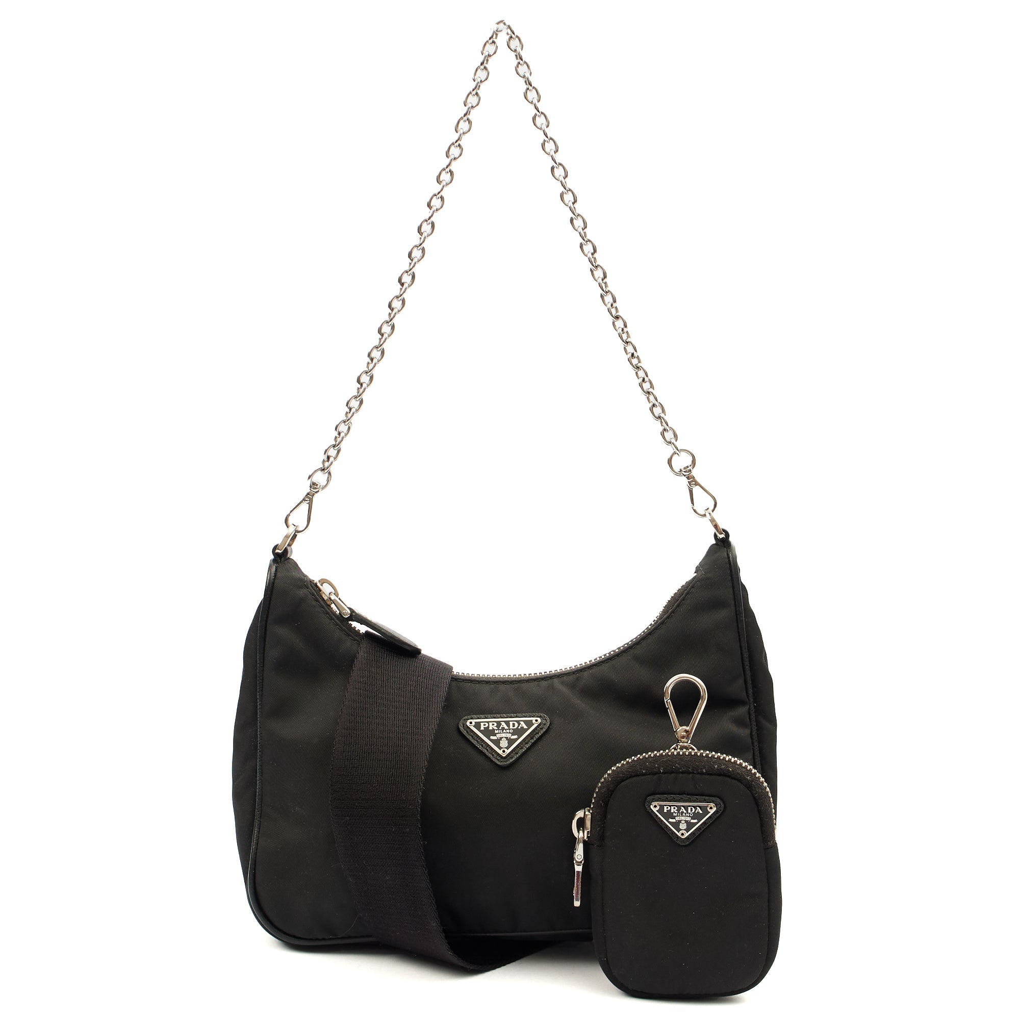 Prada Cross Body Re-Edition 2000 Shoulder Bag in Black, Fabric