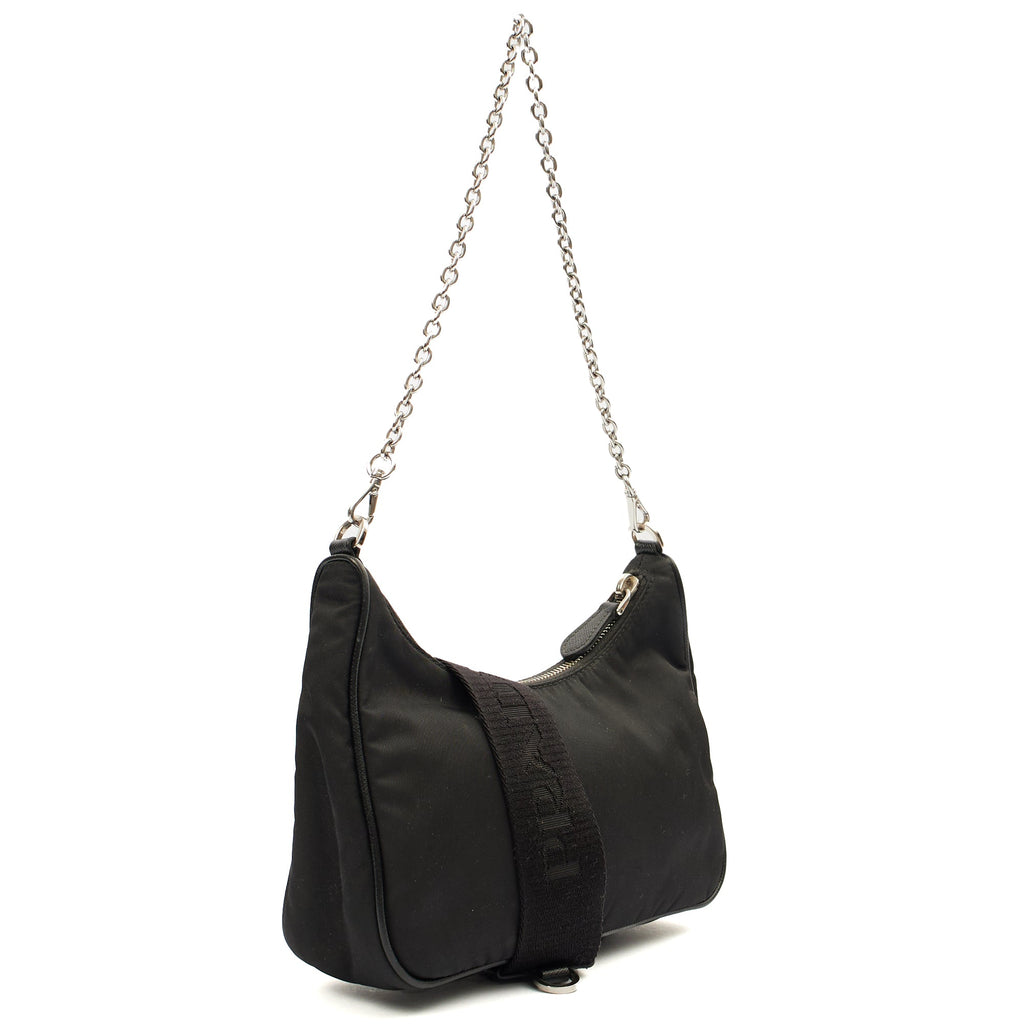 Prada Cross Body Re-Edition 2000 Shoulder Bag in Black, Fabric