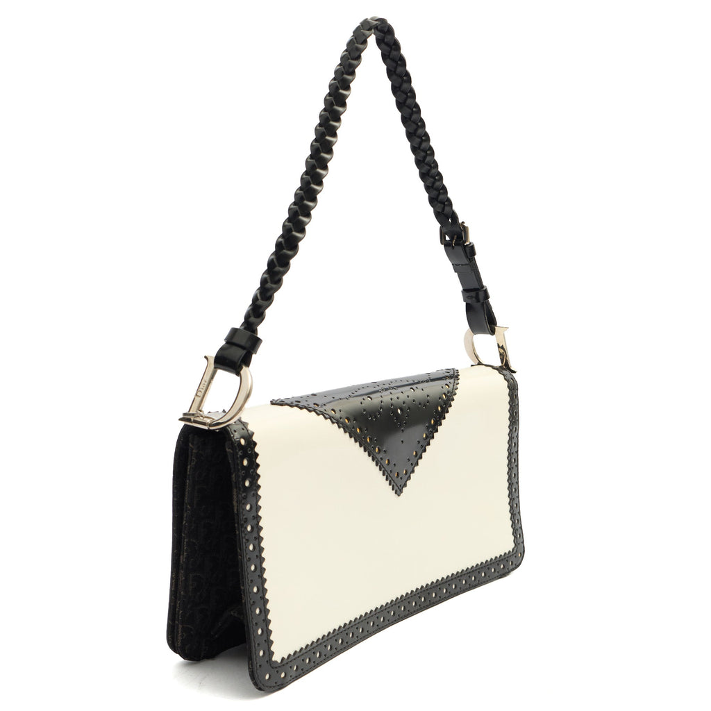 Christian Dior Trick Shoulder Bag in White, Leather