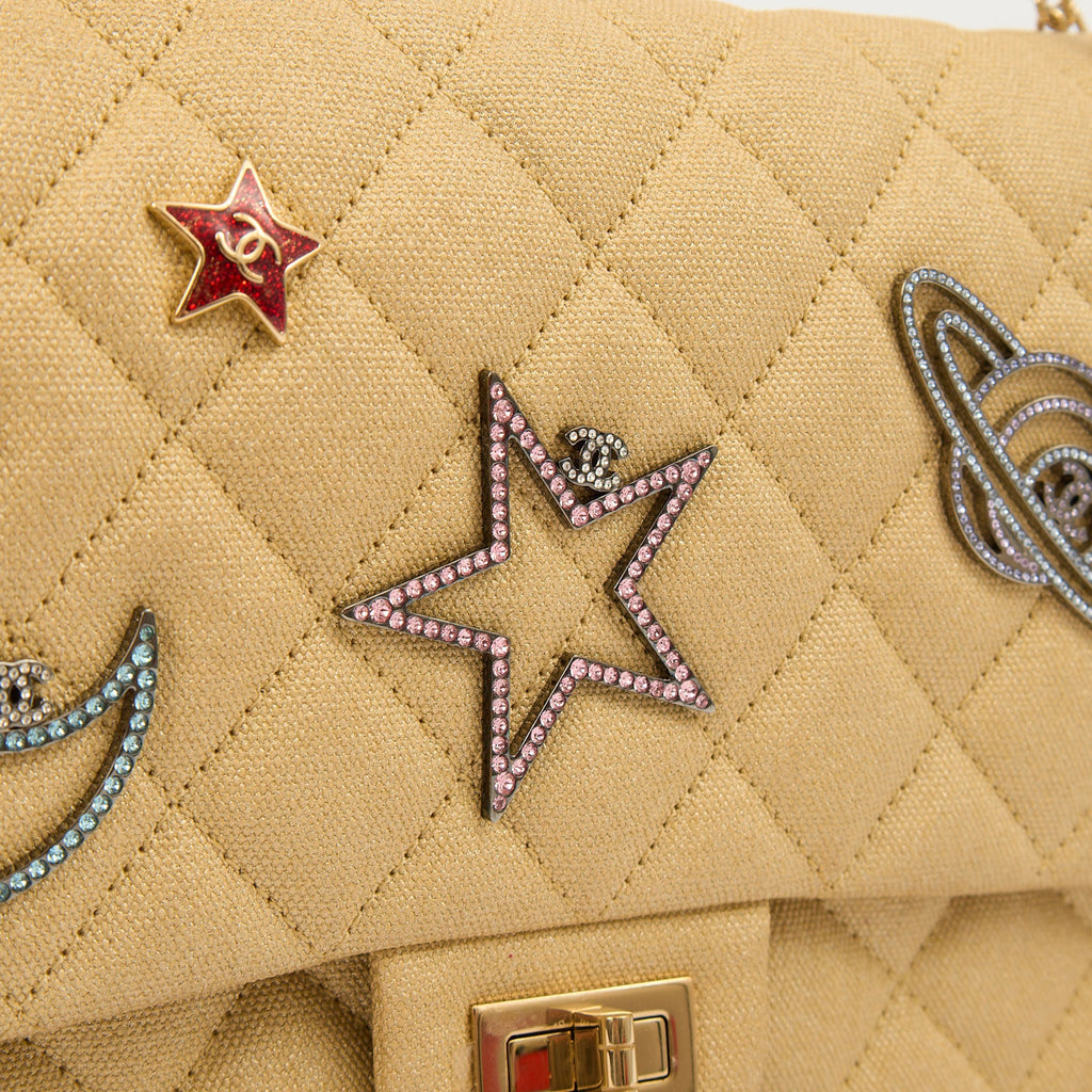 Chanel Shoulder Bag 2.55 Reissue - Medium in Metallic, Fabric