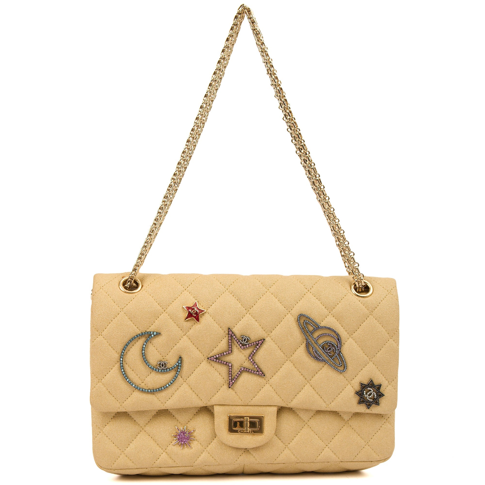 Chanel Shoulder Bag 2.55 Reissue - Medium in Metallic, Fabric