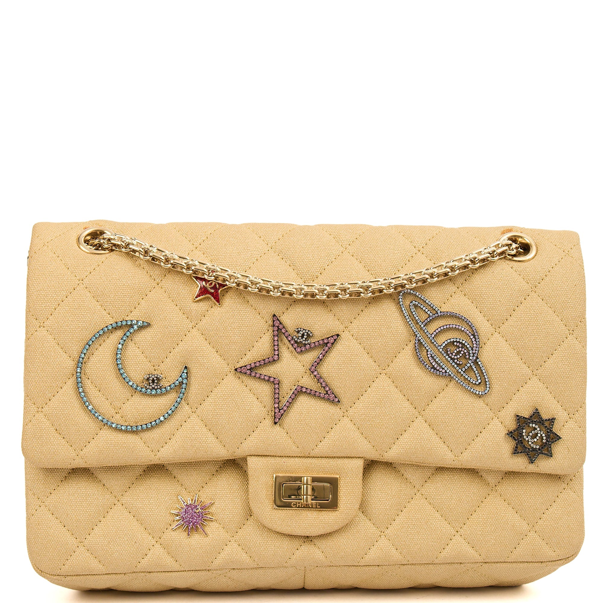 Chanel Shoulder Bag 2.55 Reissue - Medium in Metallic, Fabric
