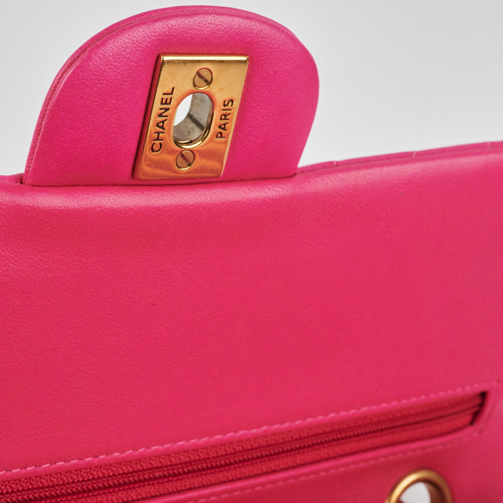 Chanel Medium Classic Flap Chevron Lambskin Pink