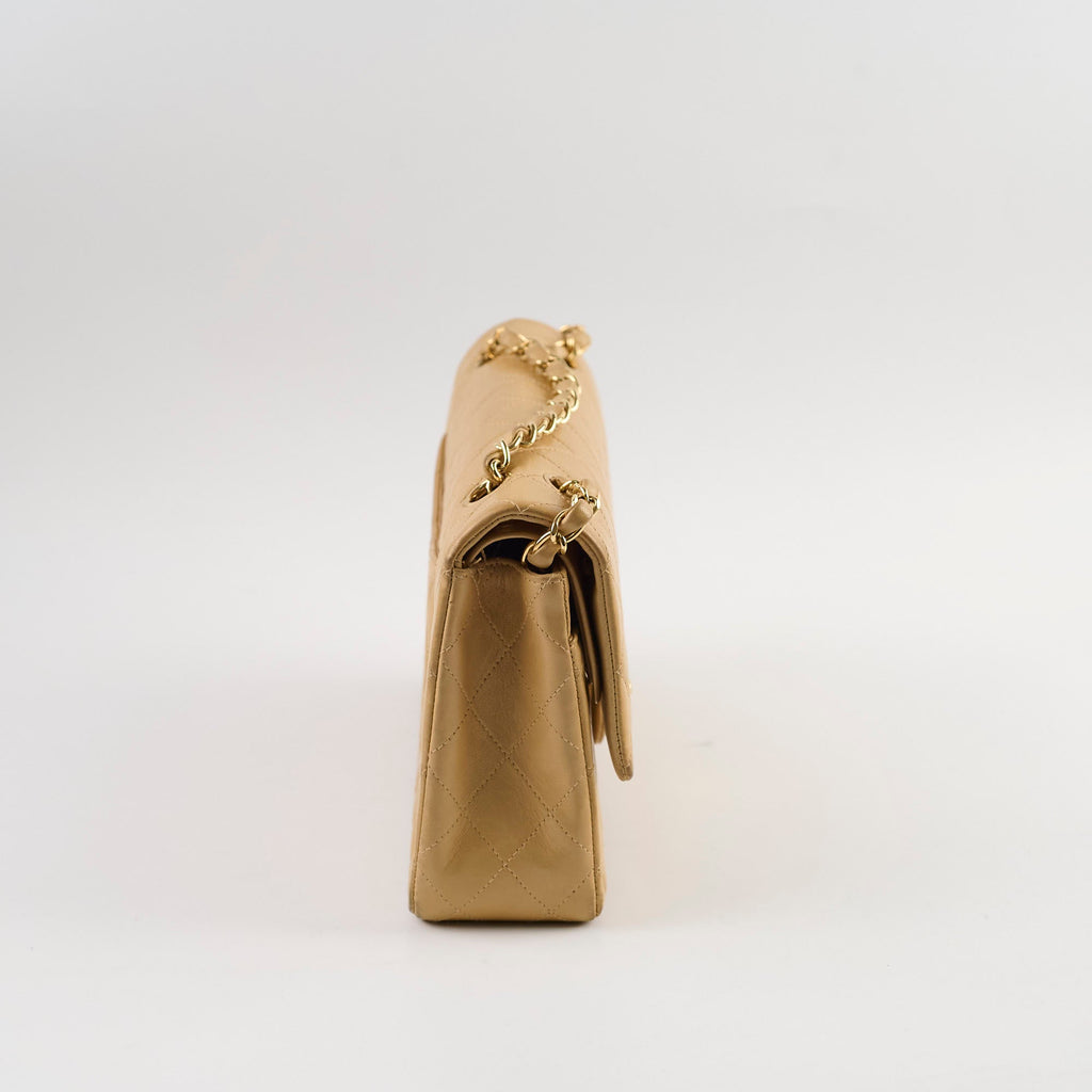 Chanel Vintage Medium/Large Double Classic Flap Beige