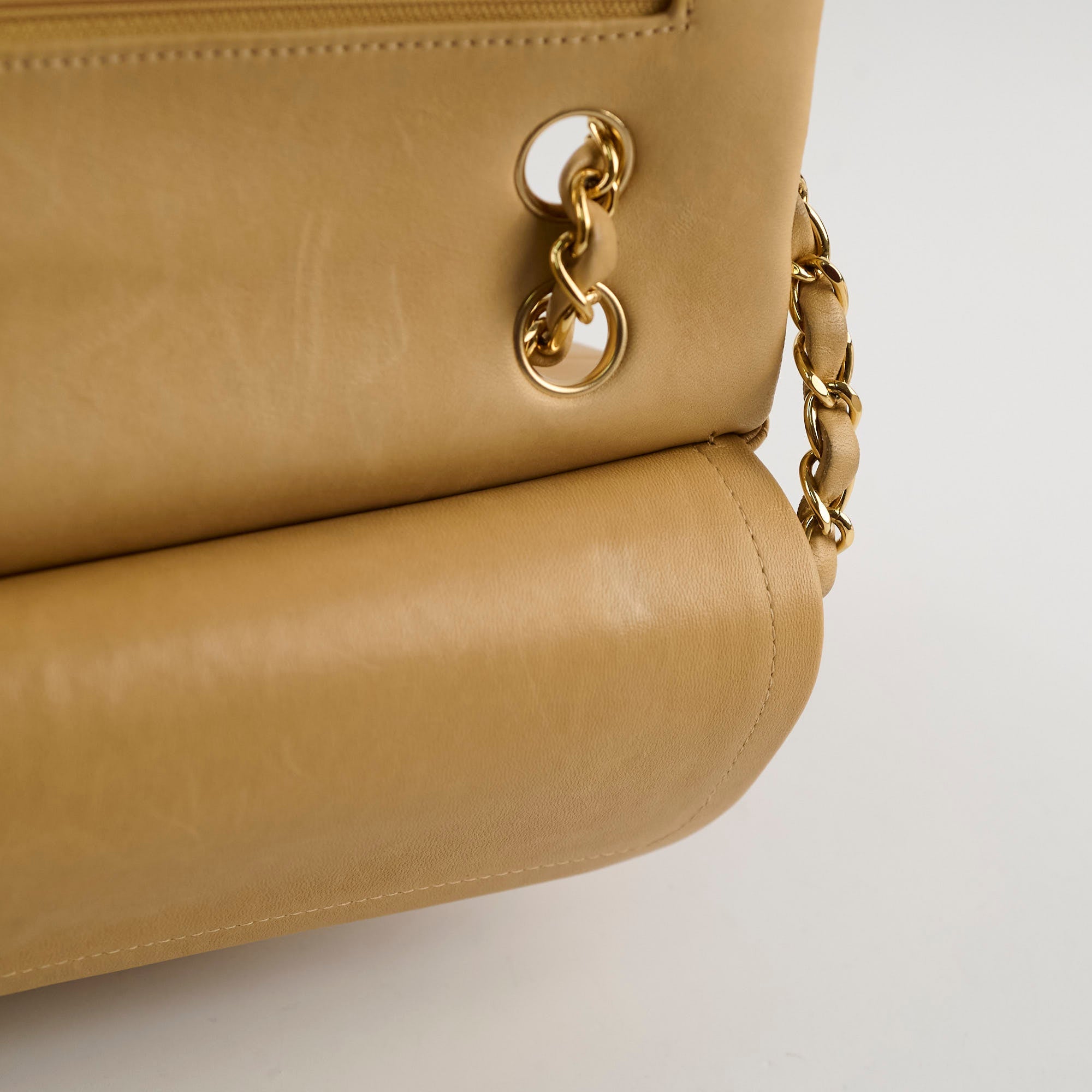 Chanel Vintage Medium/Large Double Classic Flap Beige