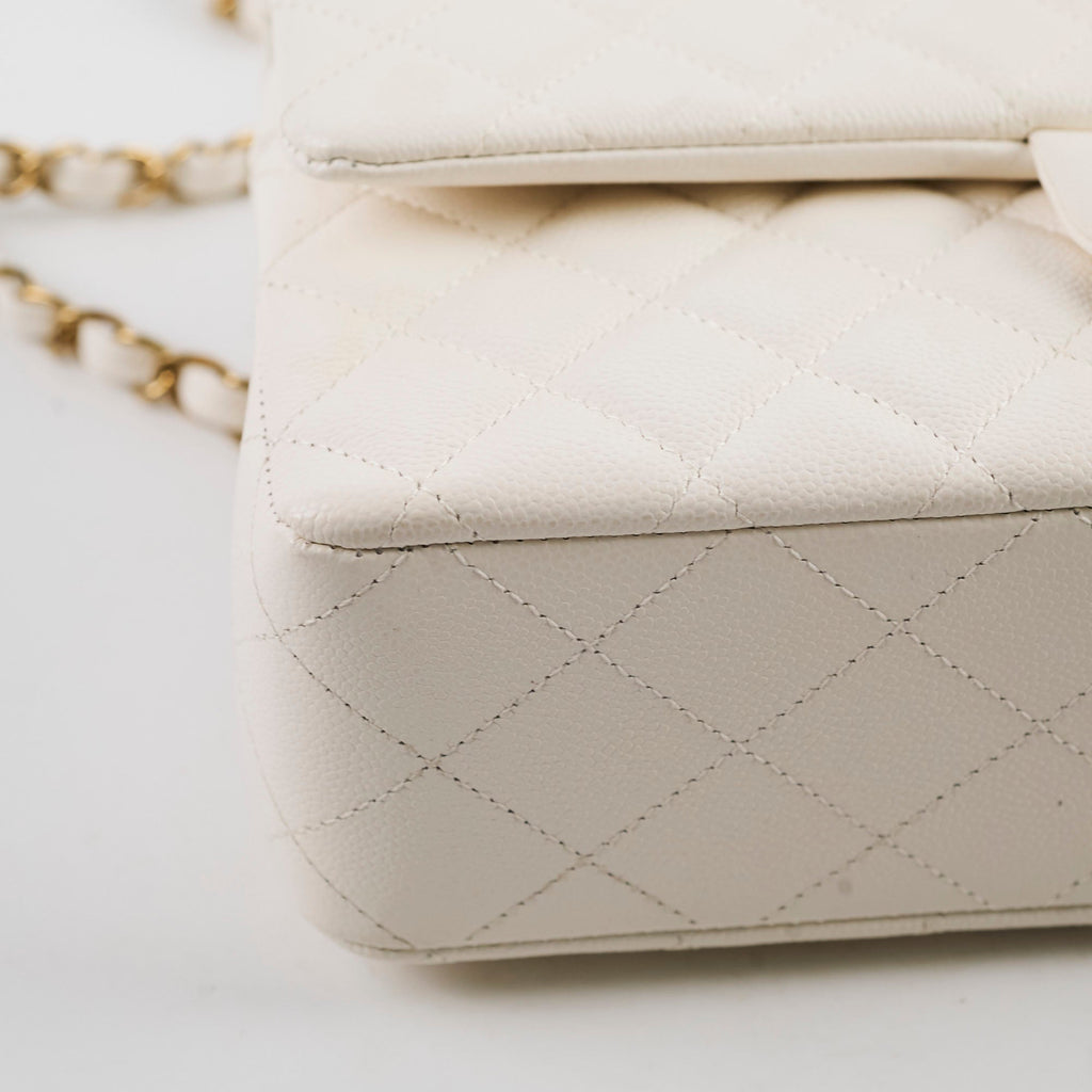 Chanel Classic Flap Medium/Large M/L Caviar White - 2023